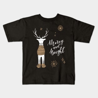 Merry and Bright Christmas Design Kids T-Shirt